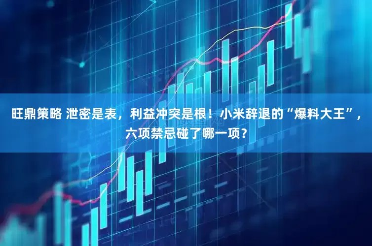 旺鼎策略 泄密是表，利益冲突是根！小米辞退的“爆料大王”，六项禁忌碰了哪一项？