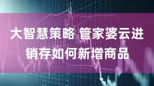 大智慧策略 管家婆云进销存如何新增商品